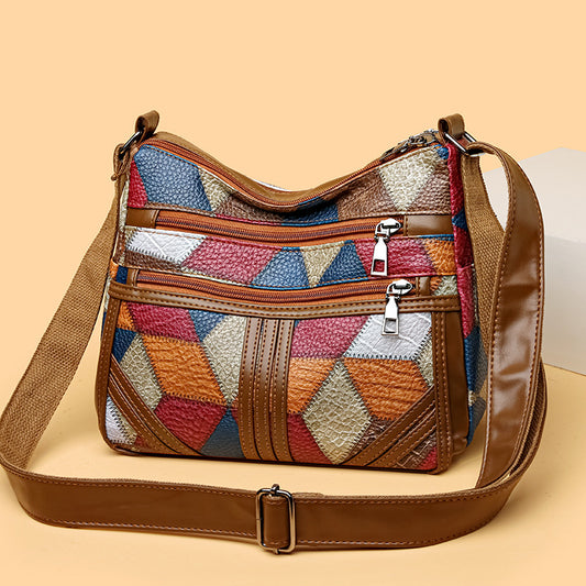 Womens Fashionable Multi-Layer Crossbody Bag