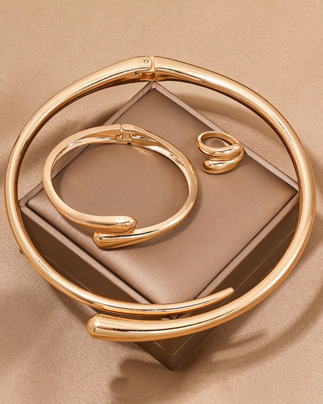 Women’s Geometric Jewelry Set – 3 Pieces