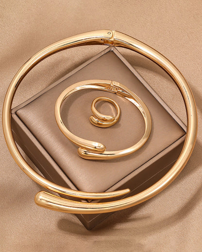 Women’s Geometric Jewelry Set – 3 Pieces