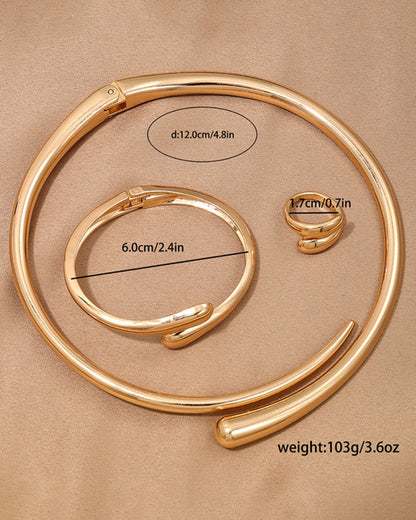 Women’s Geometric Jewelry Set – 3 Pieces