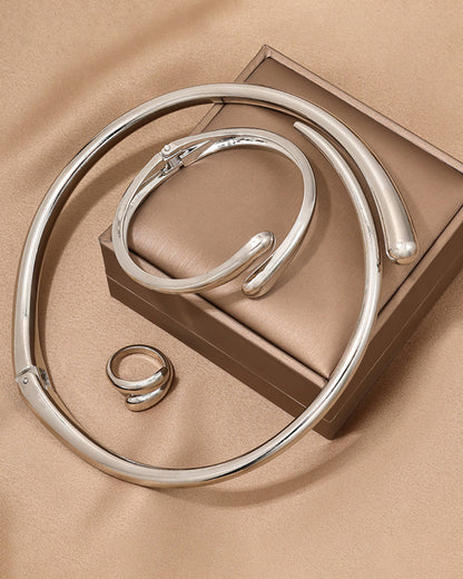 Women’s Geometric Jewelry Set – 3 Pieces